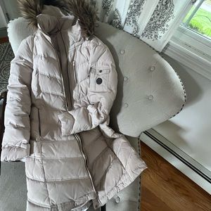 Calvin Klein womens bone white puffer coat size 8
